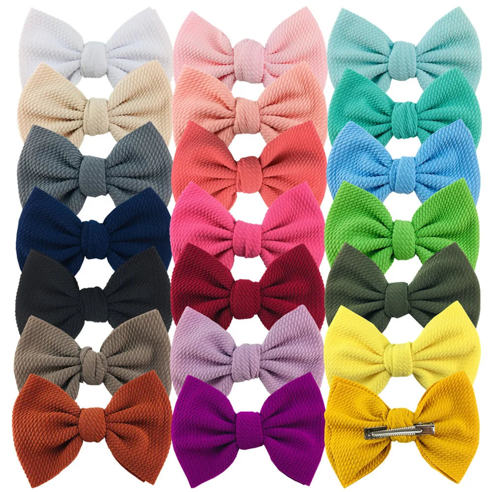 

100 шт., оптовая продажа, новая заколка с кукурузным зерном, большая заколка с бантом, заколка для волос ручной работы, тканевый головной убор с пузырьками для девочек