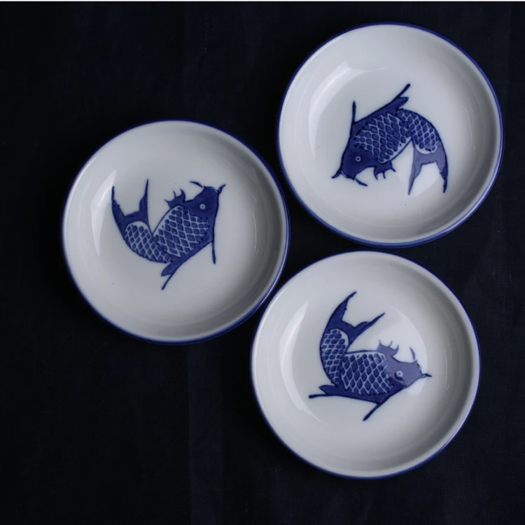 Chaozhou old objects, underglazed orchid rich fish saucers, handmade ceramic pot bearers, coasters, tea set accessories