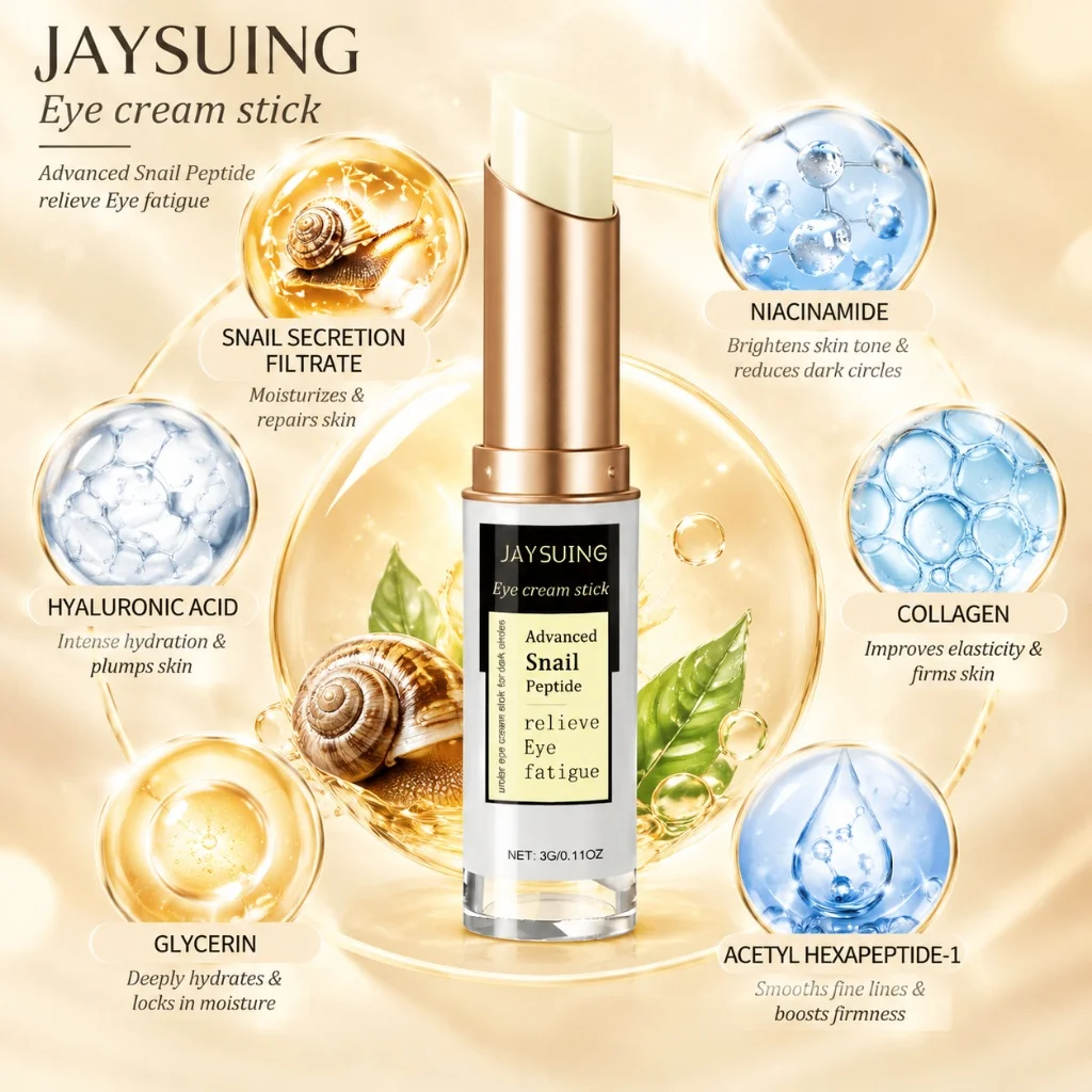 Snail Extract Eye Stick Cream Hydrate Nourish Eye Region Reduce Puffiness Erase Dark Circles Soften Fine Lines Eye Care