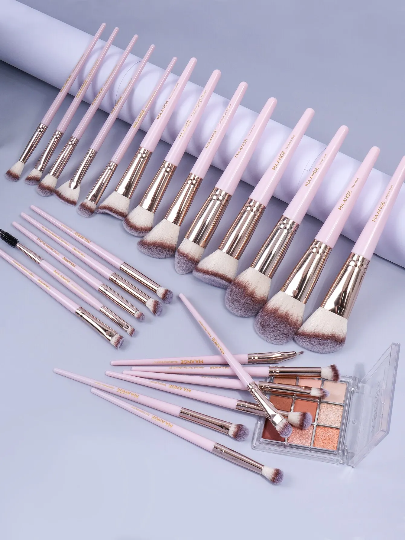 Maange 25 pezzi set di pennelli per trucco fondotinta professionale correttore cosmetico ombretto pennelli a setole morbide Dense per la bellezza delle donne