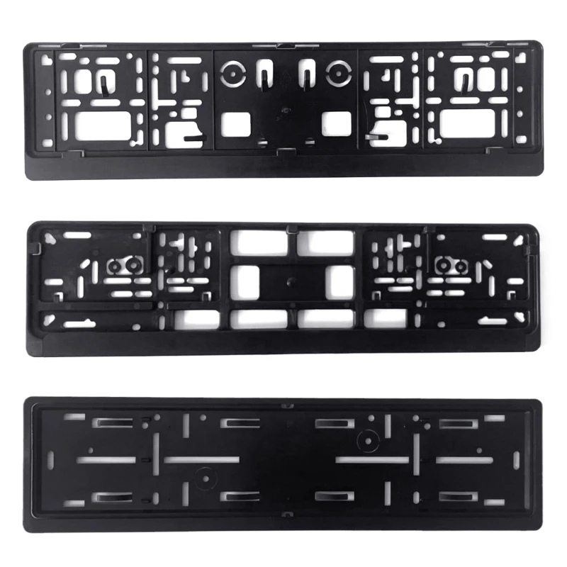 A70F Universal European License Plates Holder Mounting Adapter Bumper Frame Bracket Black PP Frame Car Accessory 