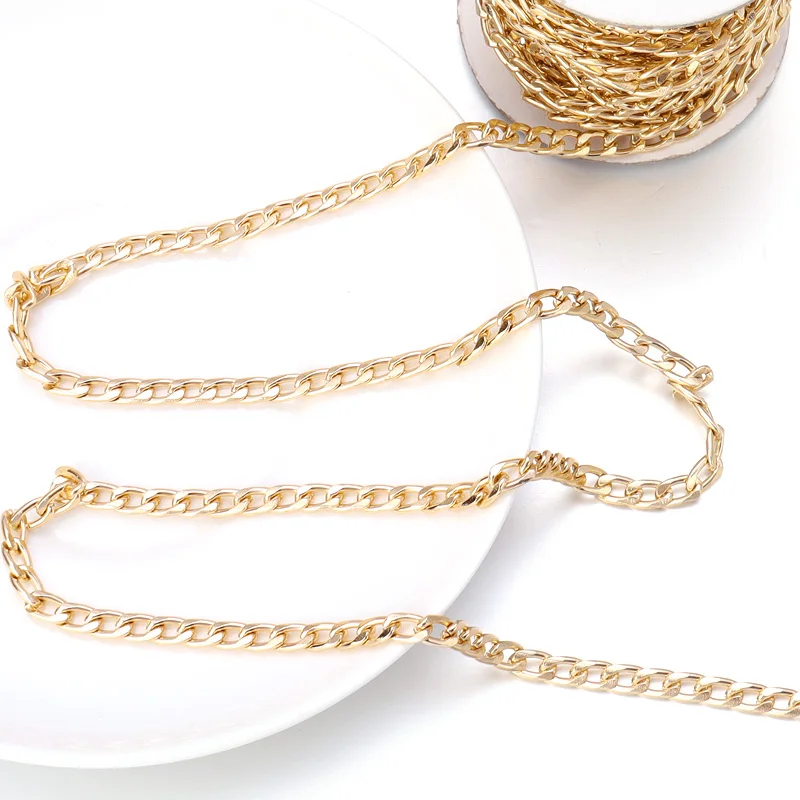 5Yards/Roll NK Chain Long Open Link Ring Extended Extension Necklace Chains Extender Chain For Jewelry Make Accessories Supplies