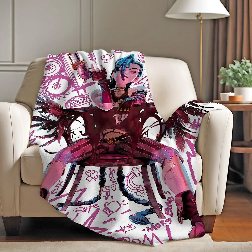 

Одеяло Jinx Game L-league Of L-legends, теплое и мягкое, подходит для спальни, гостиной, дивана-кровати, офиса, путешествий, кемпинга