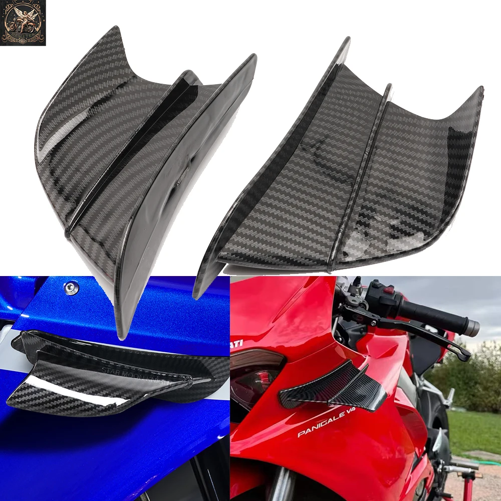 New For Yamaha YZF R1 R1M R3 R6 R7 R25 R125 Motorcycle Front Fairing Side Winglet Deflector Wing Spoiler 1 Pair Accessories