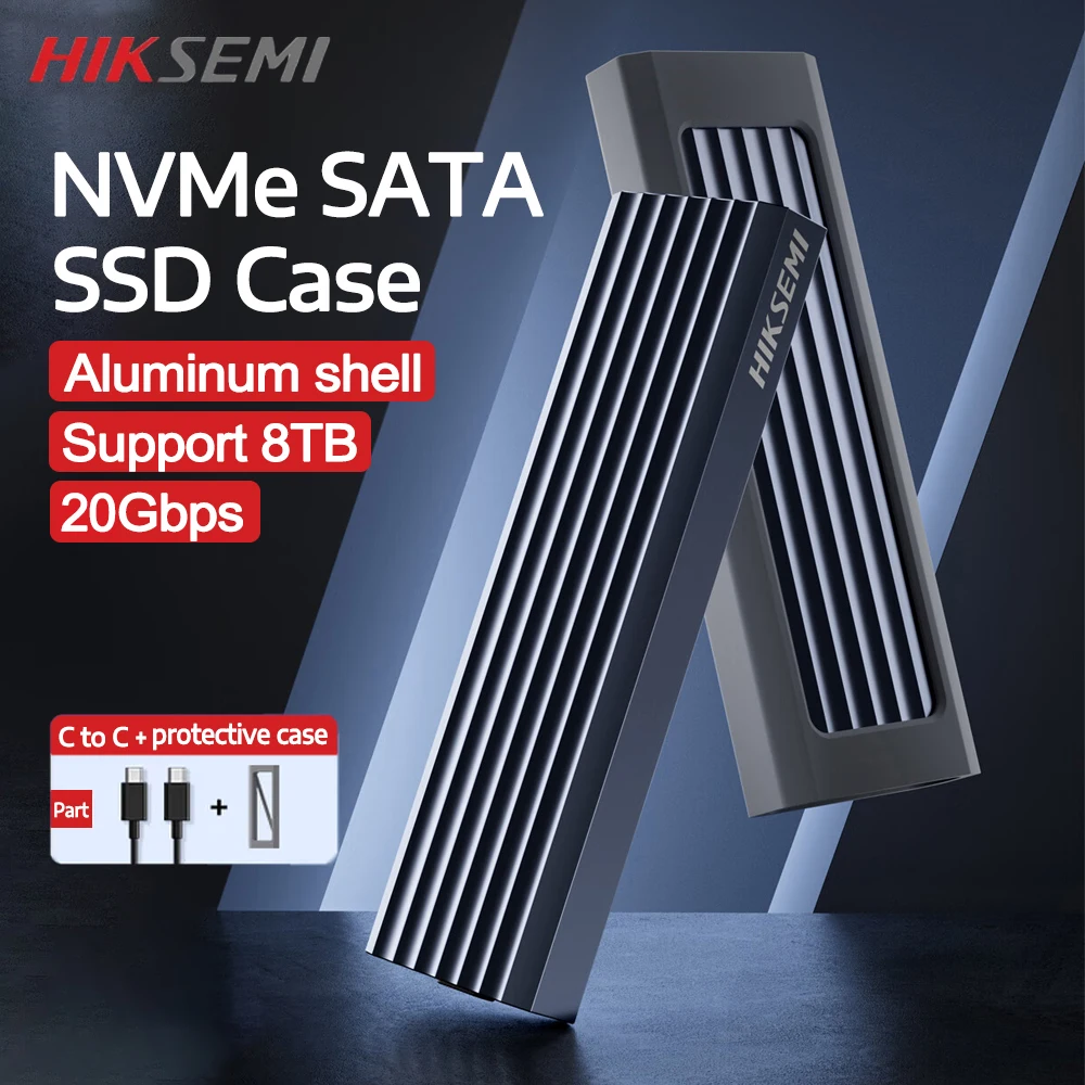 hiksemi-20gbps-m2-ssdケース-nvme-sata-ssdエンクロージャーアダプター-アルミケース-usb-32-gen2-外付けエンクロージャー-mとb-mキー対応