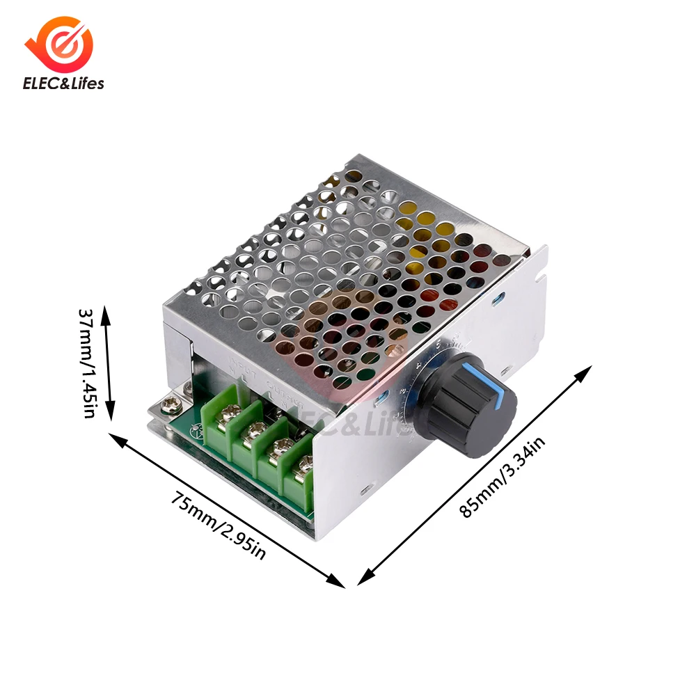 AC 220V to DC 10-210V 20A 500W SCR PWM Motor Speed Controller Governor Voltage Regulator Speed Control Switch With Potentiometer