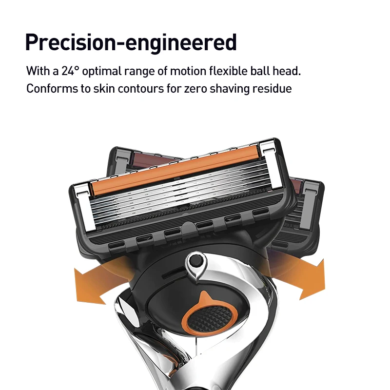 Gillette Fusion 5 Pisau Cukur Manual Keselamatan Alat Cukur Pengganti Kepala Kaset 5 Lapisan Pisau untuk Pria Rambut Wajah Mesin Cukur Jenggot