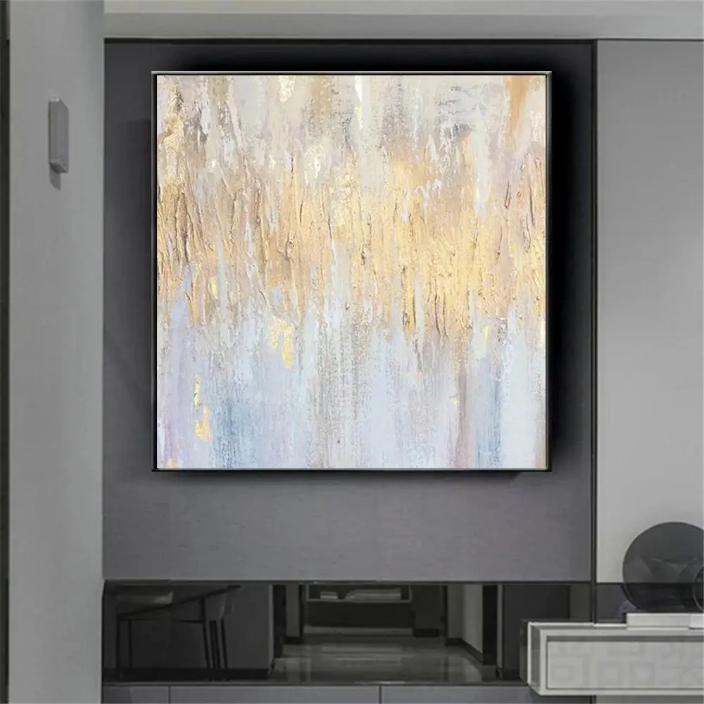 Pintura al óleo abstracta moderna hecha a mano sobre lienzo, decoración del hogar, arte de pared para hoteles, restaurantes