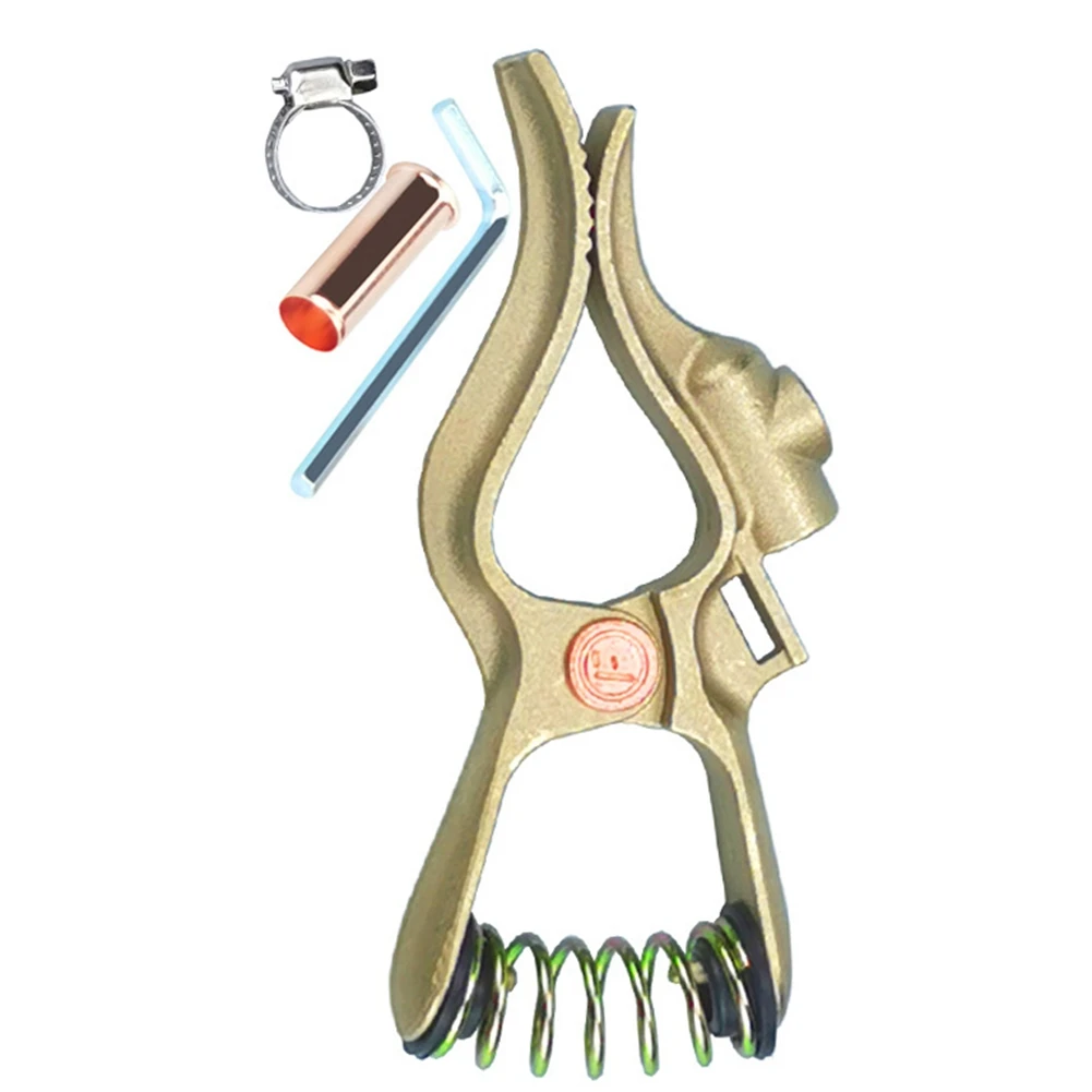 300A Welding Ground Clamp All Copper Electric Welding Machine Argon Arc Earth Clamp Peach-Shaped Pliers