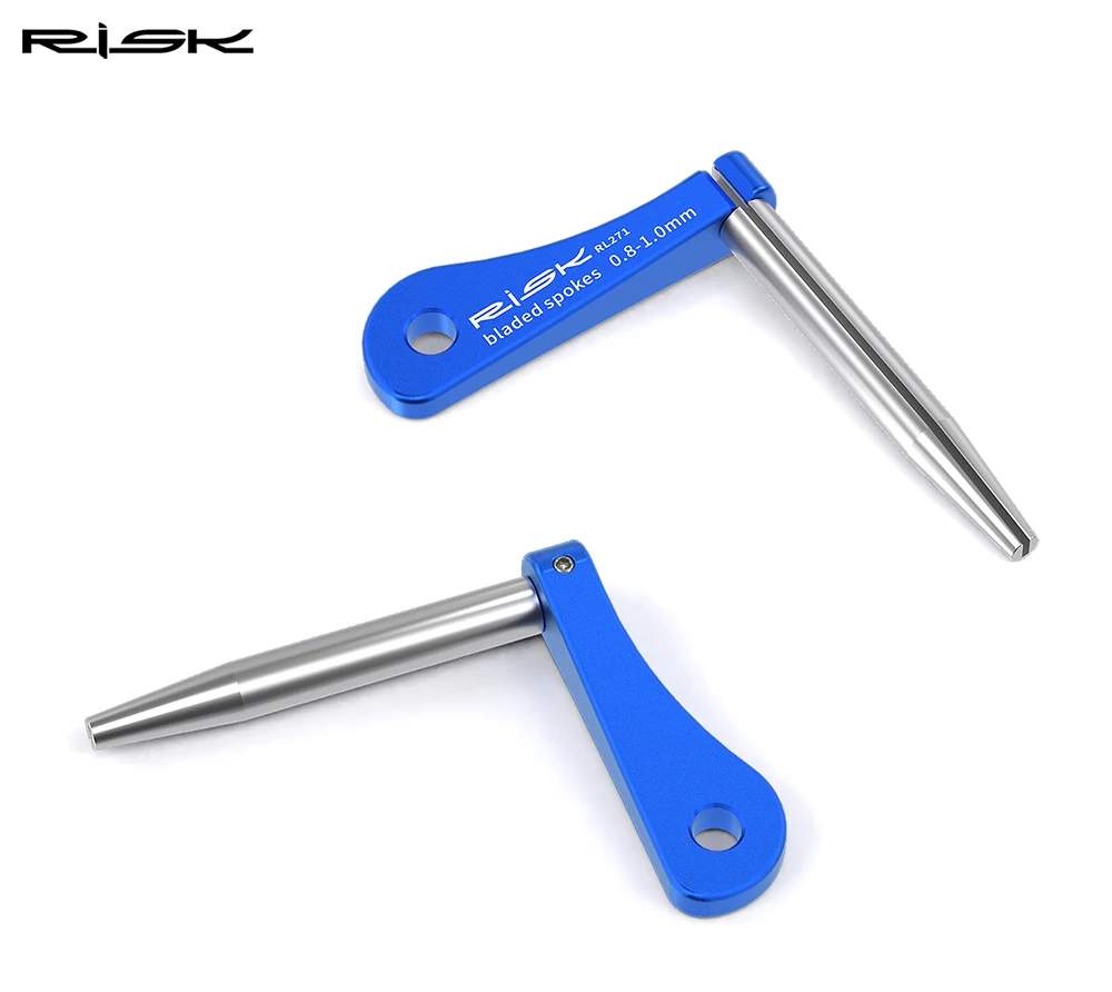 RISK Rennrad-Speichenschlüssel mit Klingen, Befestigungswerkzeughalter, Seers, Fahrrad-Flachspeichen, Felgen-Einstellwerkzeug für 0,8 mm bis 1,3 mm Speichen – Detail 4