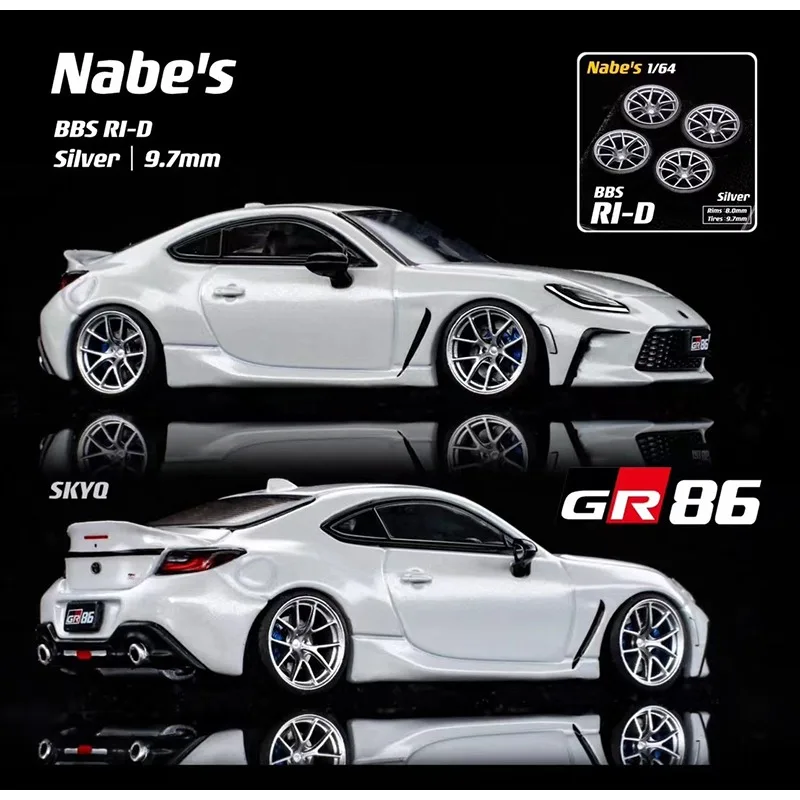 Chika Nabes Wheels BBS RID RIA or Brake 8.9mm 9.7mm 10.5mm 1/64 Modified Tire Wheel Rubber Tires for 1:64 Model Car