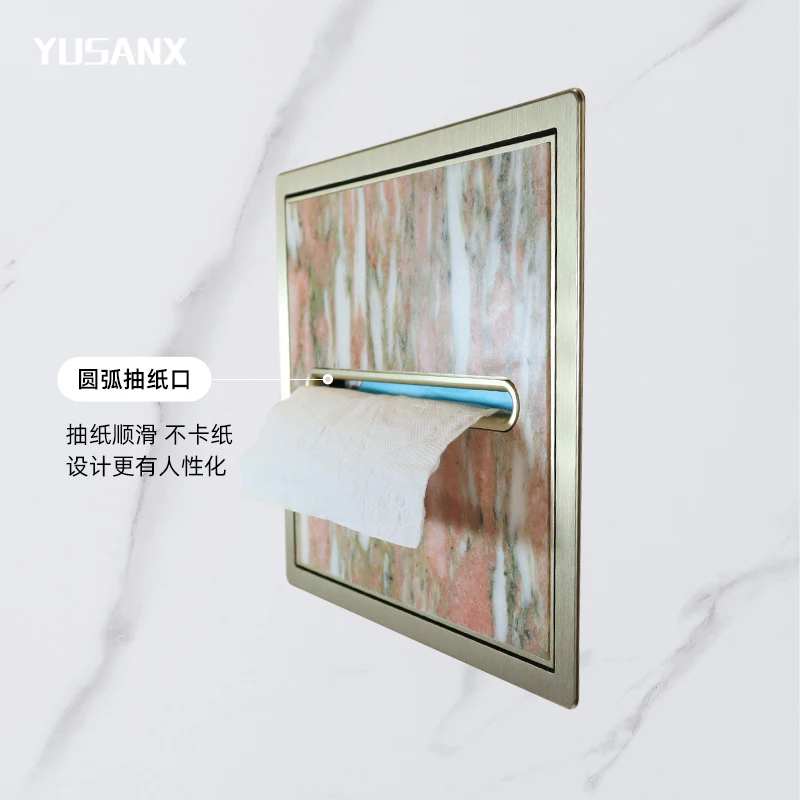 High-end light luxury stone tissue box, bathroom embedded niche, villa hotel, high-end hidden models can be customized