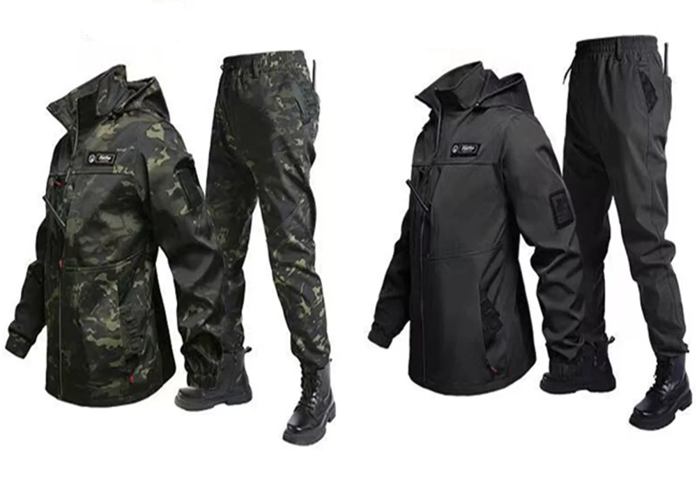 

Осенне-зимняя водонепроницаемая мягкая рабочая одежда на флисовой подкладке, уличный альпинистский костюм, грязеотталкивающий комплект одежды для защиты труда