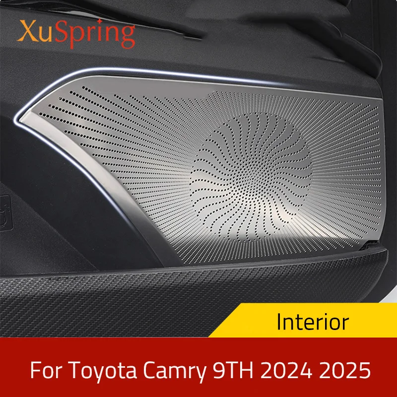 

For Toyota Camry 9TH 2024 2025 Stainless Steel Interior Door Stereo Speaker Audio Ring Cover Sound Frame Decoration Trim