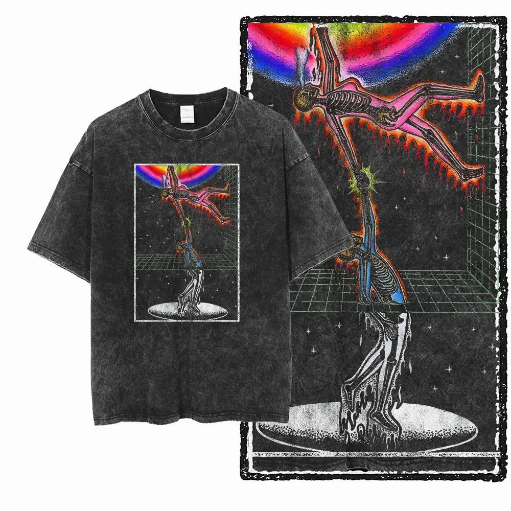 G09 Exclusive Pure Cotton Men's Streetwear Creative Graphic T-shirt | Acid Washed Big Size Cool Vintage O-neck Men's Tee Tshirt
