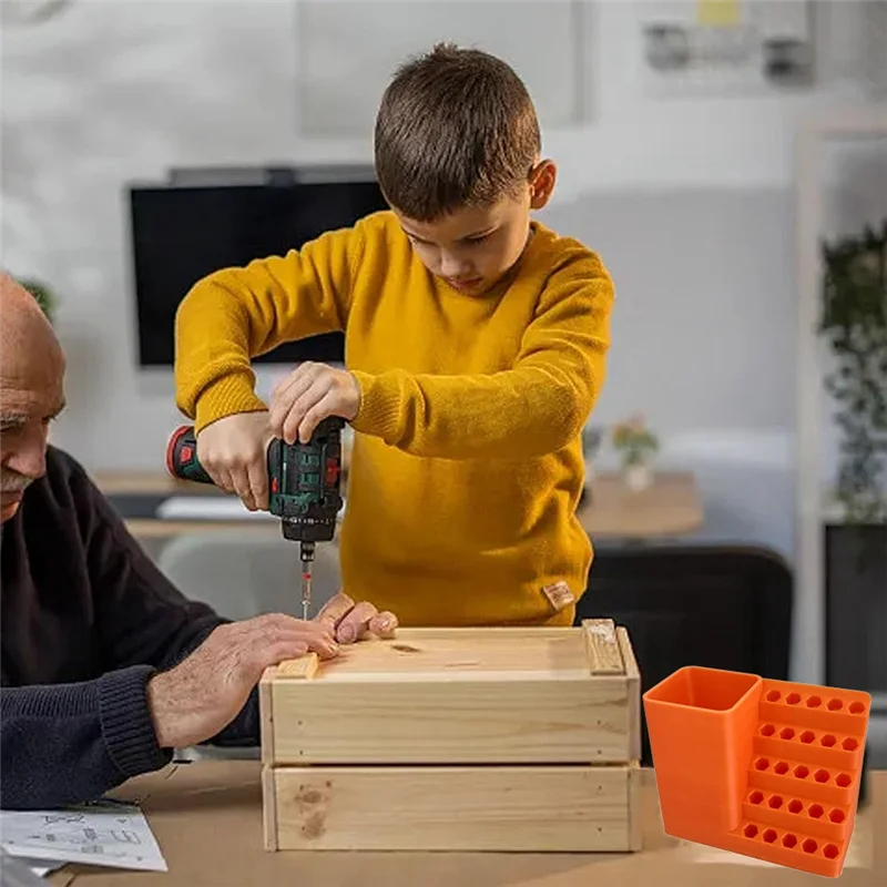 -ABAB Screw Bit Holder Storage Tool Box For Screwdrivers& Drills, Toolbox With Power Drill Mounting Space Included