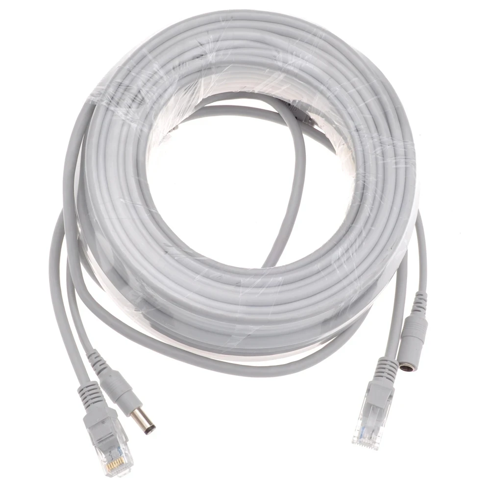 Imagem -05 - Ethernet Cctv Cabo Rj45 Mais dc Conector de Alimentação Rj45 Cabo de Rede Lan Cat5 para Câmeras ip Sistema Nvr 5m 10m 20m 30m