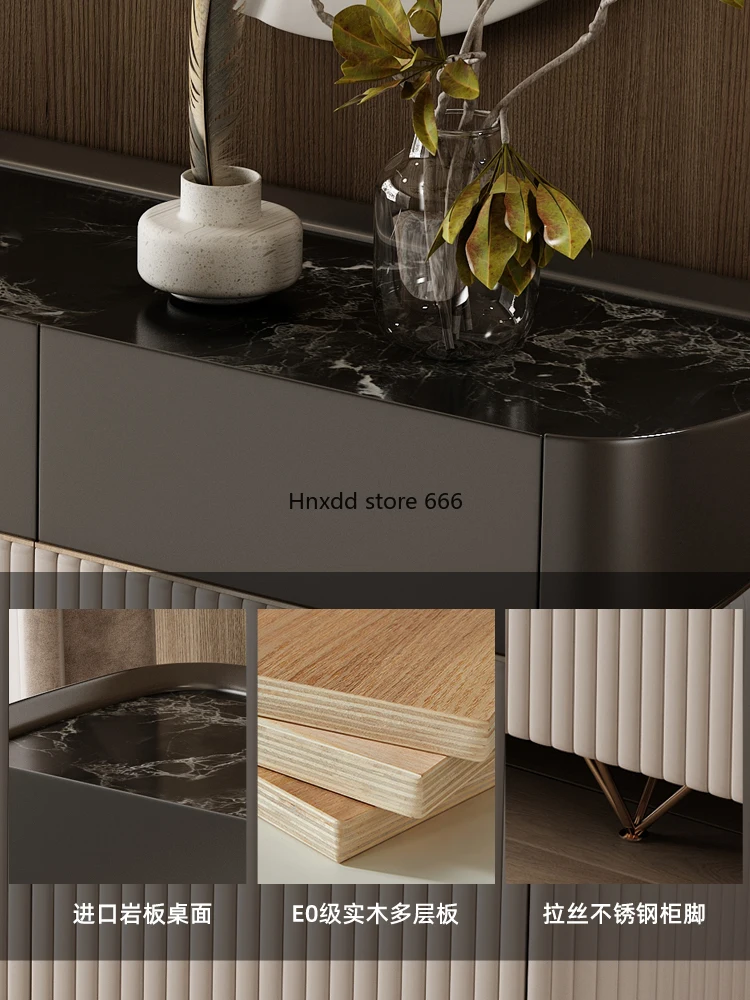 Italian light luxury rock slab dining side locker image 6