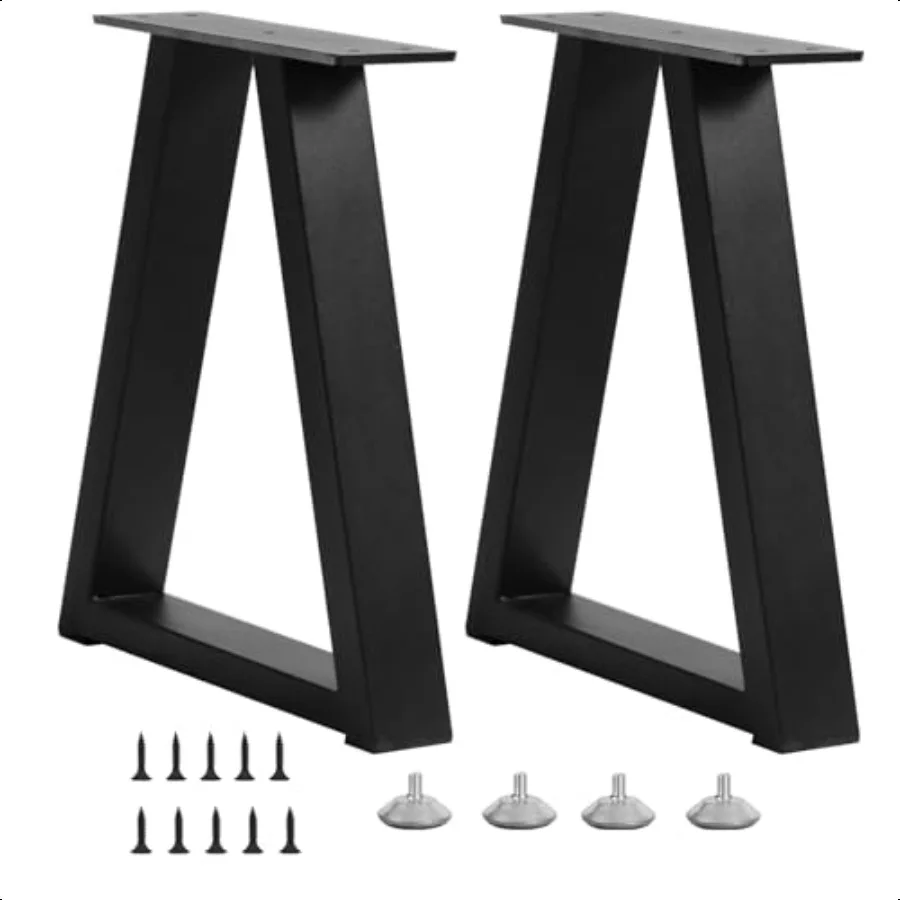 

16 Inch Trapezoid Metal Bench Coffee Table Legs End Table Legs DIY Furniture for Desk Chair Set of 2 H16 x W10.8 Black