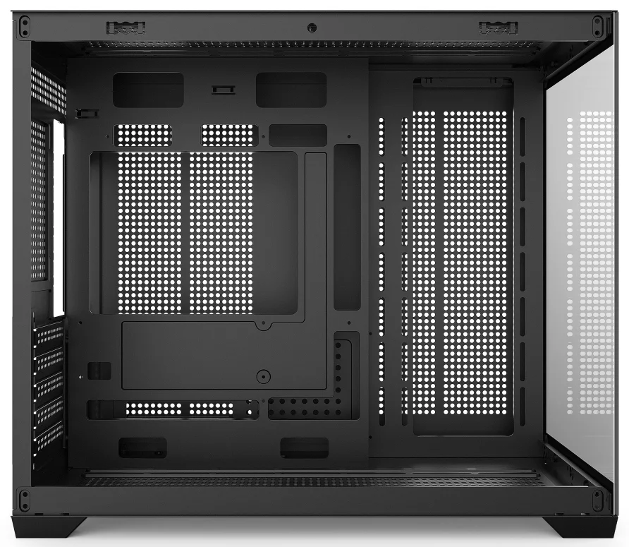 Tempered Glass Full View Computer Case Model 285M, Mini ITX Gaming Desktop Chassis, Compatible with 120mm Cooling Fans