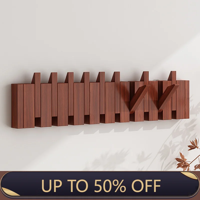 Piano Key Coat Racks Solid Wood Clothes Hanger Bedroom Entrance Wall Hanging Coat Rack Household Hat Bag Collection Furniture