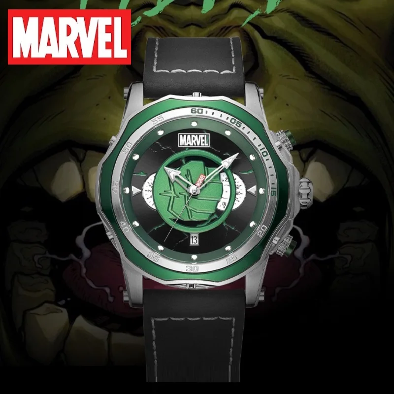 Marvel Avengers Hulk For Mens Watches Quartz WristWatch Male Fashion Luminouos Clock Sapphire Crystal Date New Relogio Masculino