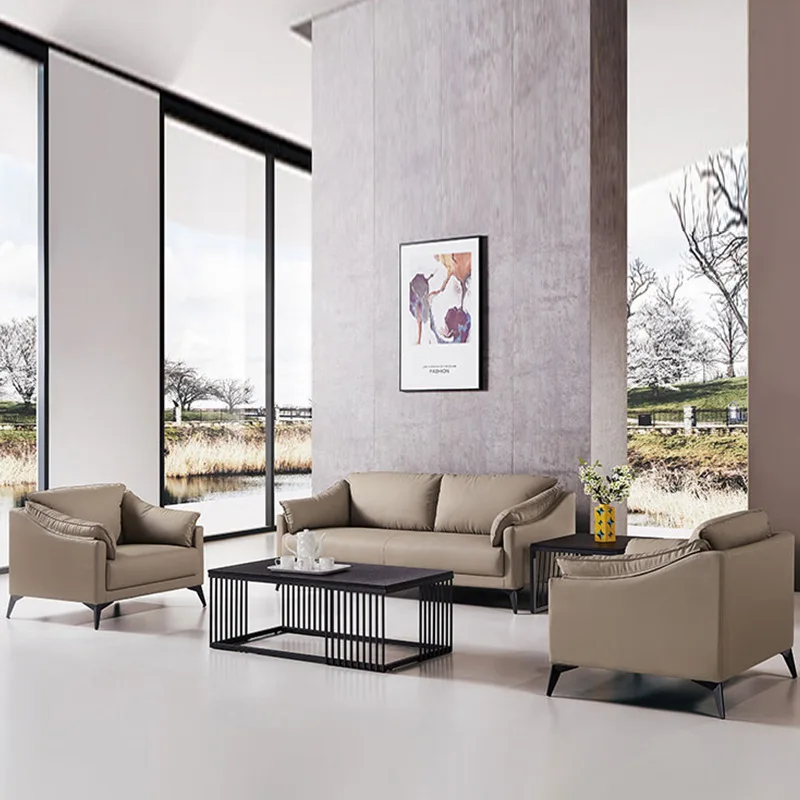 الجملة الفاخرة الأسود الأعمال غرفة الاستقبال غرفة الاجتماعات ثلاثة أشخاص شخص واحد صغير بسيط أريكة مكتب حديثة #5