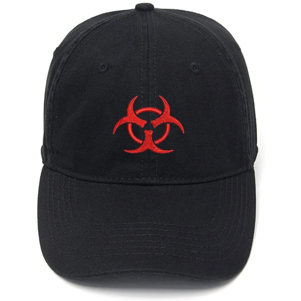 Lyprerazy Men's Baseball Cap Biohazard Logo Embroidery Hat Cotton Embroidered Casual Baseball Caps