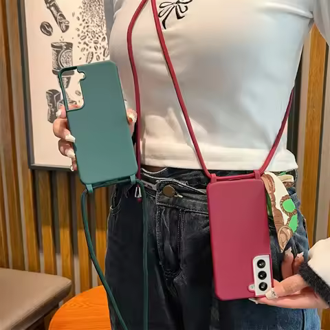 Crossbody Soft Phone Case for Samsung Galaxy S25 Ultra S22 S21 Plus S24 S23 FE A16 A06 A55 A35 A25 A15 A05 A05S A54 A34 5G Cover
