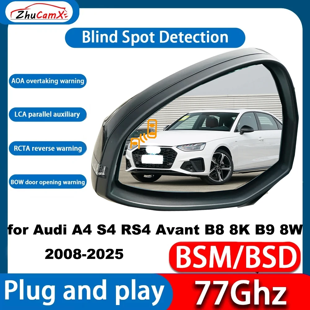 

for Audi A4 S4 RS4 Avant B8 8K B9 8W 2008-2025 Side Assist Blind Spot Detection Monitoring Warning Lane Assist System DSM BSD ﻿