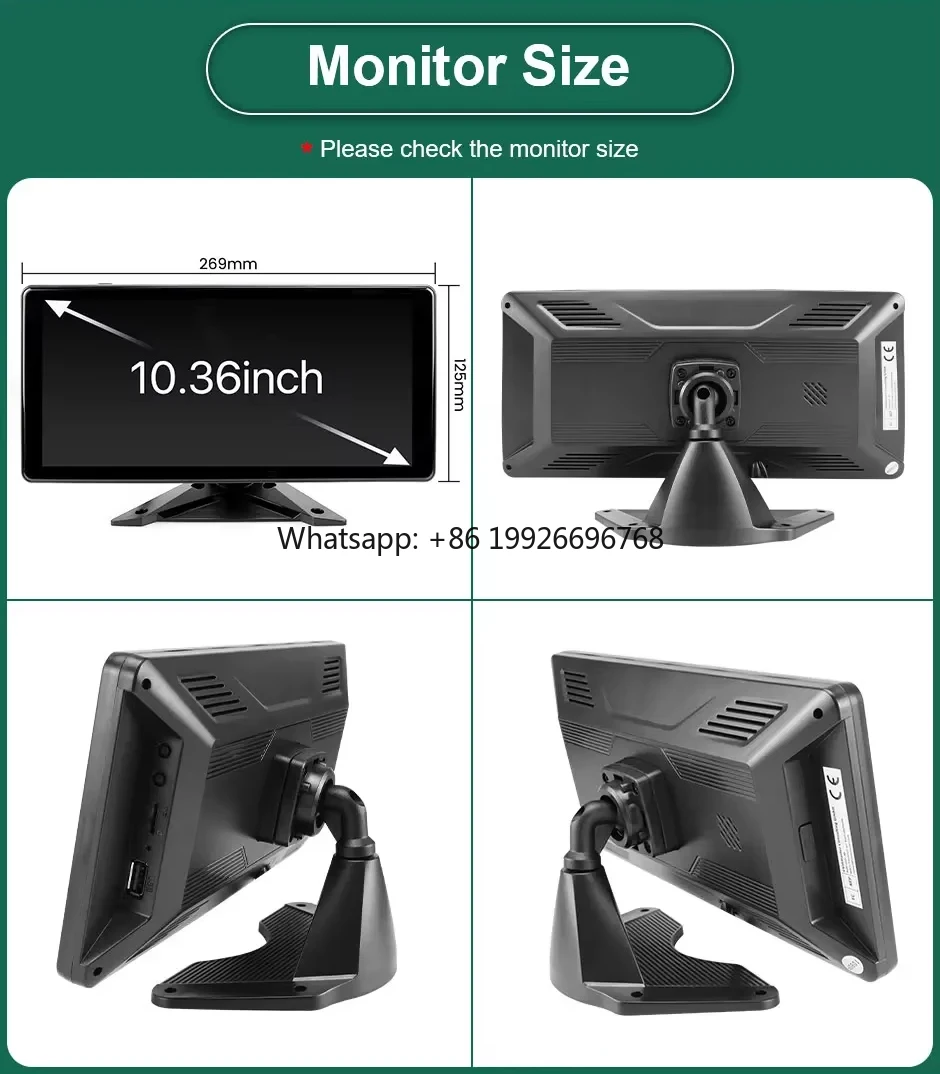 

10.36 Inch 6-Channel Smart Monitor Touch Screen Reverse Camera BSD Alarm System Truck's Smart Blind Zone Detection DVR Camera ma