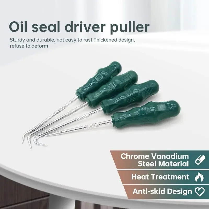 

4Pcs 160mm Car Auto Vehicle Oil Seal Screwdrivers Set O Ring Gasket Puller Remover Pick Hooks Multifunction Tools