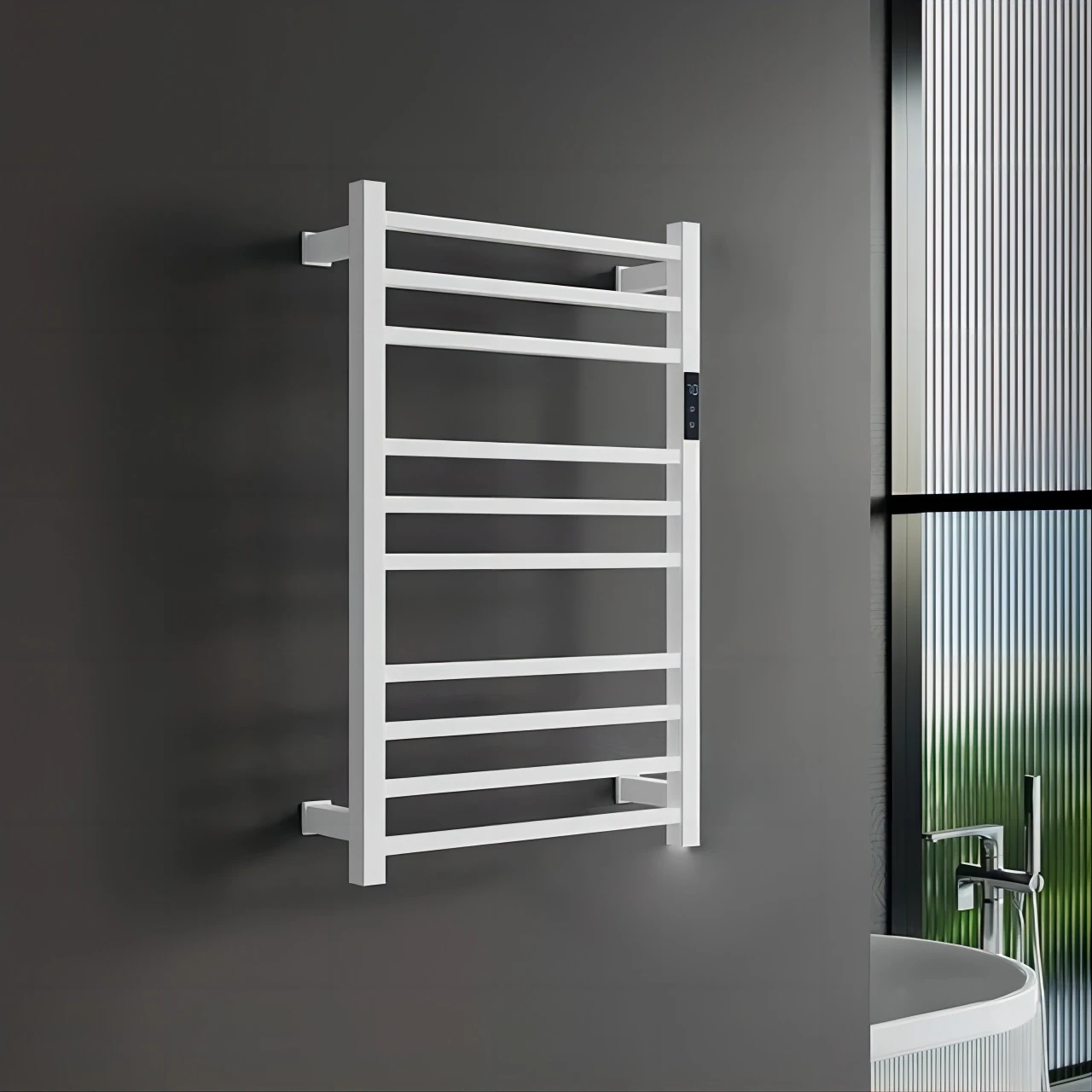 

Electric Towel Rack 304 Stainless Steel Temperature&Time Control Smart Heated Towel Rail Towel Warmer 780*500*120mm 110V/220V