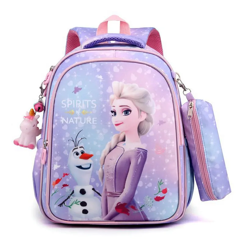 Children's schoolbag Hello Kitty cartoon animation boy and girl backpack Frozen Princess Elsa Anna  pencil case Cute pendant