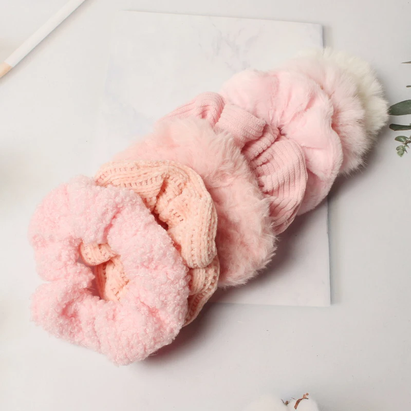 7Pcs Women Hair Scrunchies Set Velvet Solid Color Hair Band for Girls Ponytail Holder Rubber Bands Hair Ties Hair Accessories