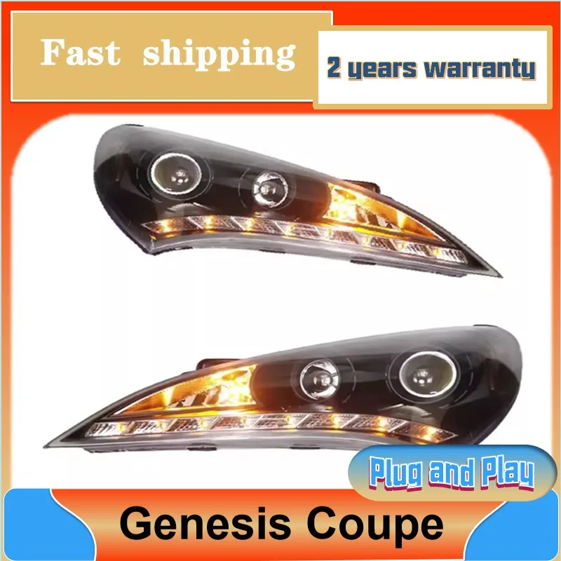 Car Styling for Hyundai Genesis Coupe Head Light 2009-2012 Genesis Coupe Headlight  DRL Turn Signal Low High Beam Projector Lens