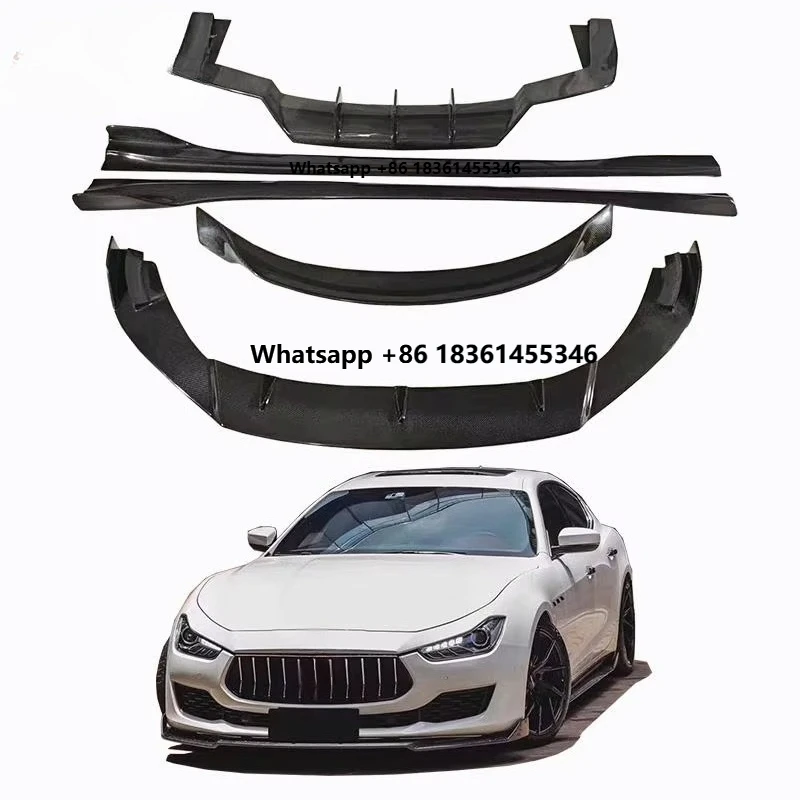 

For Maserati18-23 Upgrade 3D Style Body Kit Front Lip Rear Diffuser Side Skirts Rear Spoiler Top Ranking Carbon Fiber