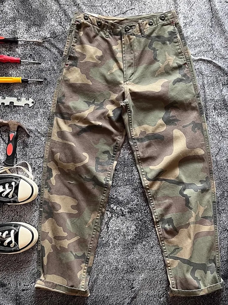 

Camouflage Work Pants for Men Wear Resistant Casual Trousers with Multiple kets Youthful Sle Cotton Fabric Spring Autumn