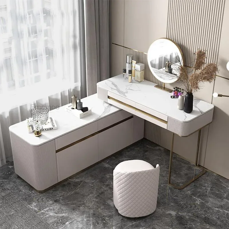 

Solid Vanity Makeup Dressing Table Bedroom Mirror Comfortable Modern Luxury Dresser Tables Cabinets Kommode Vanity Accessories