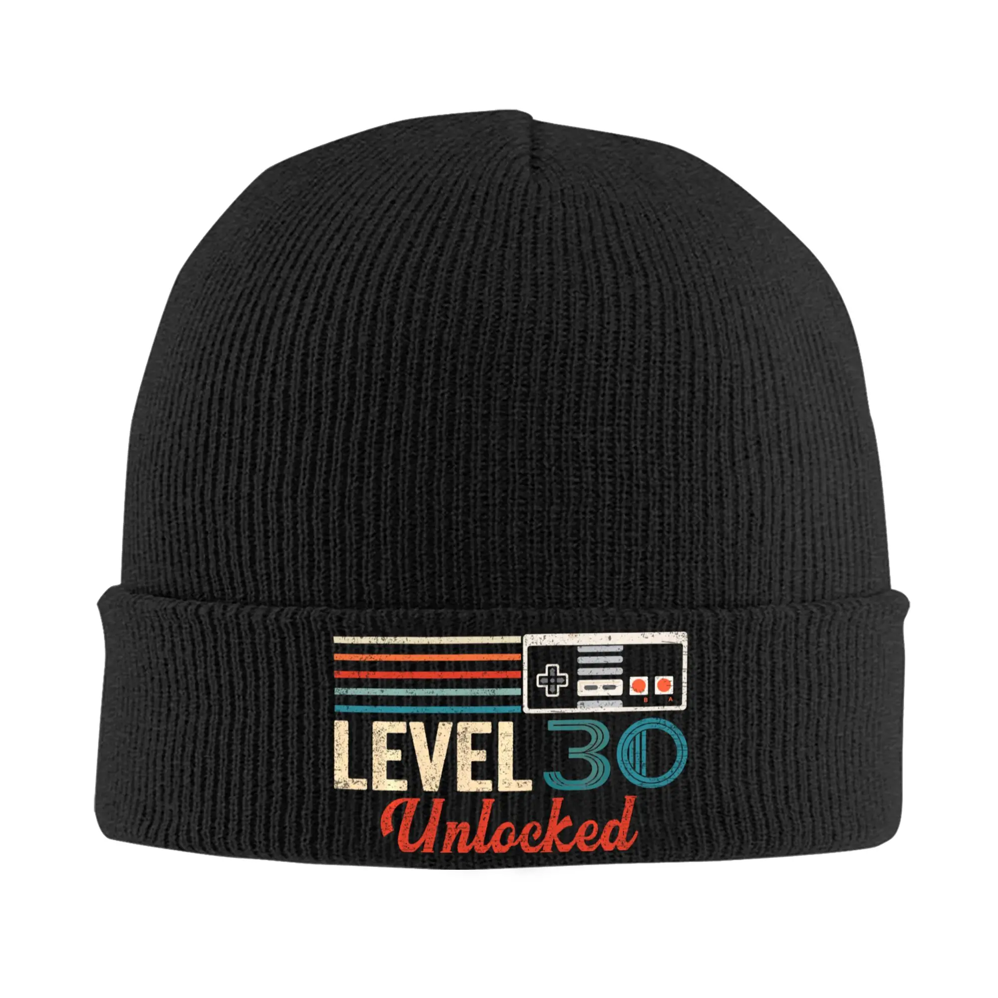 Unlocked Level 30 Birthday Knitted Hat Autumn Winter Beanies Warm Video Game Controller Cap Men Women Acrylic Casual Bonnet