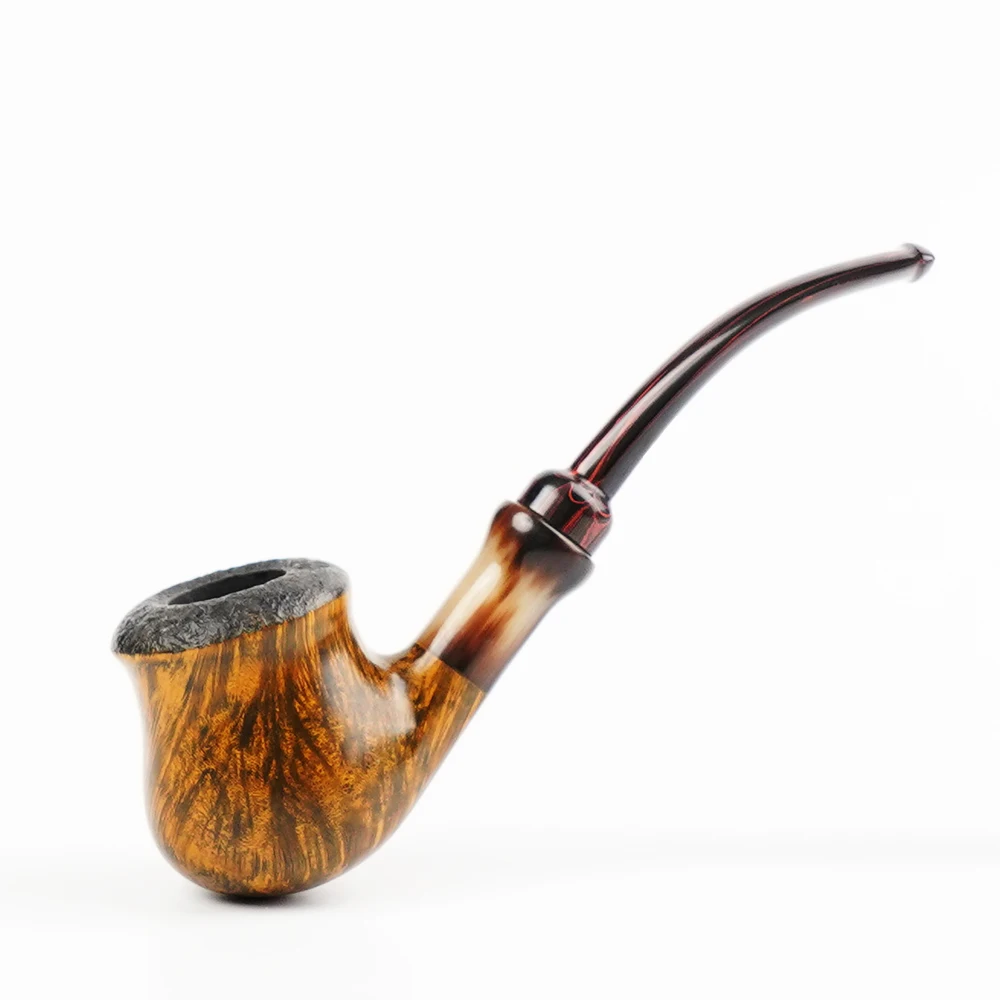 Pure Hand-carved Briar Wood Pipe Freehand Type Tobacco Smoking Pipe For Father's Gift