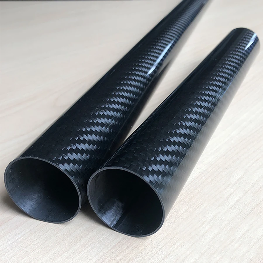 2PCS Tubo In Fibra di Carbonio 3K Pianura Lucido Lunghezza 500mm Diametro 6mm a 32mm Tubo In Carbonio Pieno Materiale Composito Ad Alta Durezza T300