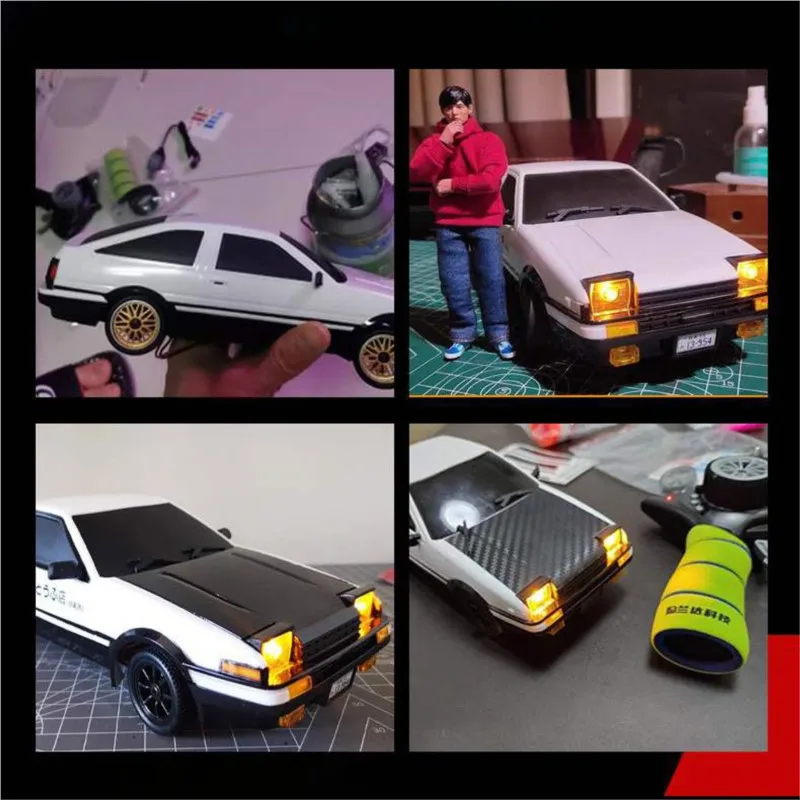 

2.4G 1/18 LDRC Remote Control Drift Car AE86 Model RWD Race Vehicles Hight Speed 10KM/H Flip Light Battery USB Charge Mini Gifts