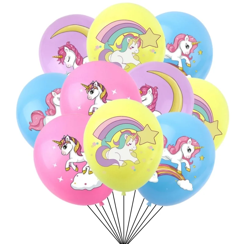 10/30Pcs Einhorn Party Luftballons Geburtstag Ballon Einhorn Dekoration Latex Ballon Geburtstag Party Dekoration Luftballons Kinder – Detail 1
