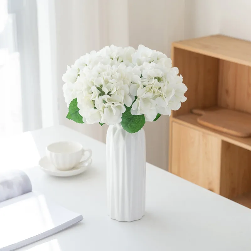 6 Stück Künstliche Blumen, Kunstseiden-Hortensien, Brautstrauß, Hochzeitsdekoration, Wohnzimmer-Tisch-Accessoires, Garten-Festival, Günstig – Detail 13