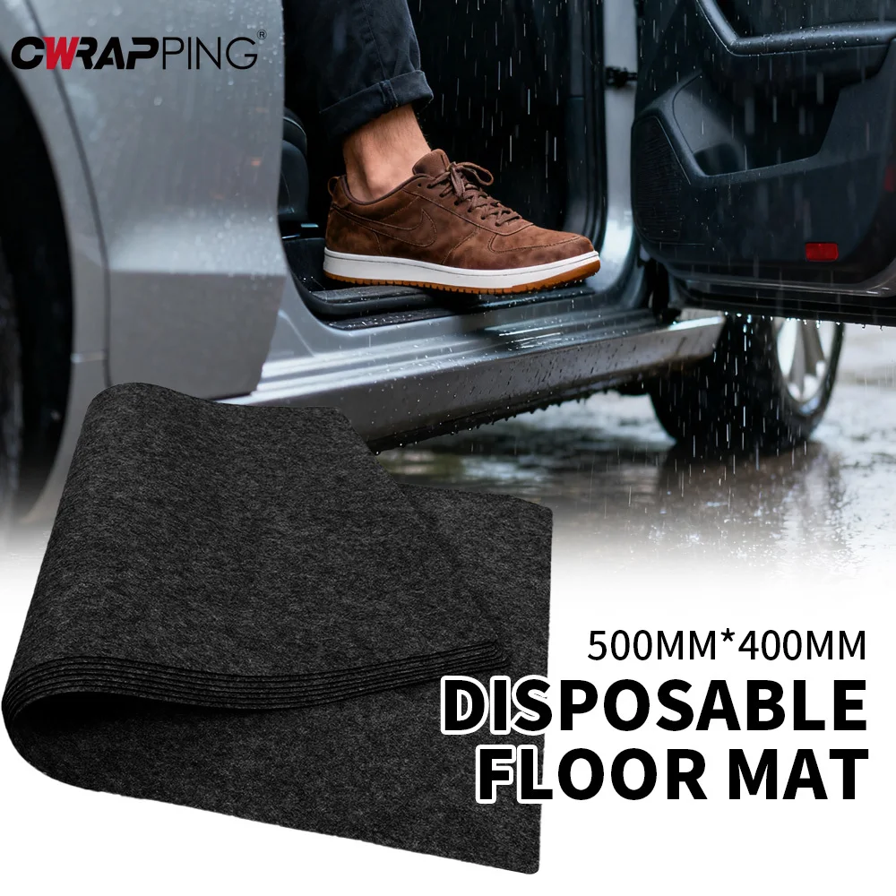 4/8 pces tapetes descartáveis do pé do carro portátil sentiu veículo dobrável esteiras almofada de pé do carro papel anti-sujo para acessórios do carro