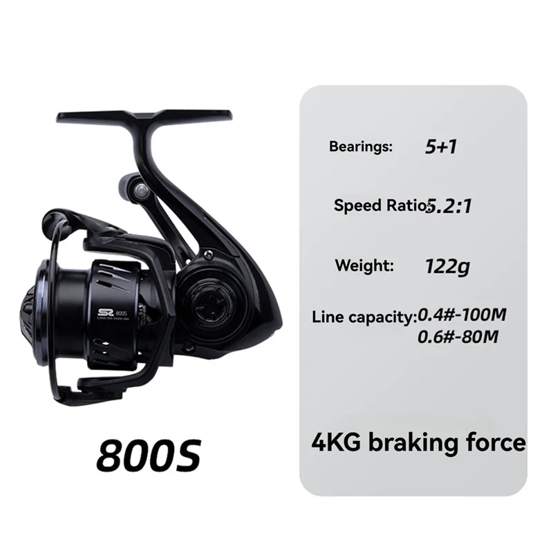 B98A-Saltwater Jigging And Surfcasting Reel 800S, Ultralight With Bait Feeder, Max Drag Up To 15Kg