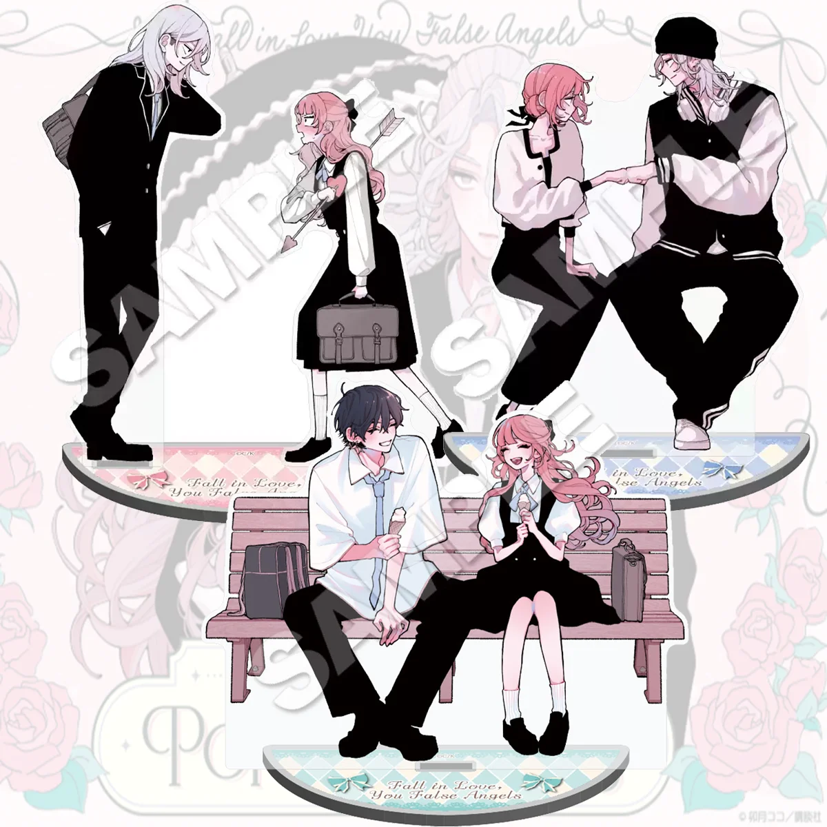 Anime Fall in Love, You False Angels New 15cm Acrylic Stand, Easter Desktop Decor for Home, Office, keychain