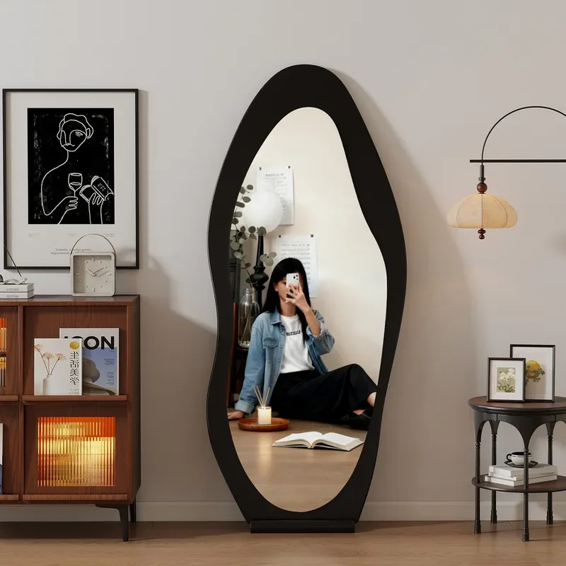 Vintage Full Length Floor Mirror Irregular Wall Mounted Dressing Glass Large Home Bedroom Decor