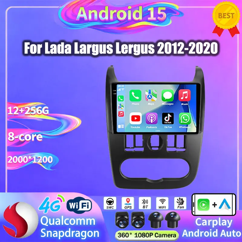 For Renault Logan Sandero 2009-2015 Android 15 For Lada Largus Lergus 2012-2020 For Dacia Duster 2010-2017 Car Radio Multimedia